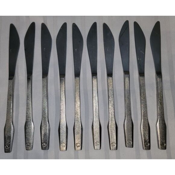 10pc Vintage Eastern Airlines Stainless Steele International Knife Set Flatware - Picture 6 of 6